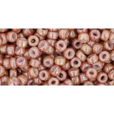 Круглый бисер ТОХО 8/0 Marbled Opaque Beige/Pink (1201) - 250гр