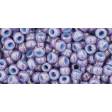 Круглый бисер ТОХО 8/0 Marbled Opaque Lt Blue/Amethyst (1204) - 250гр