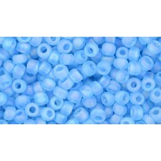 Японский круглый бисер TOHO Beads 8/0 Transparent-Rainbow Frosted Aquamarine (163F)