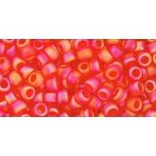 Японский круглый бисер TOHO Beads 8/0 Transparent-Rainbow-Frosted Lt Siam Ruby (165F)