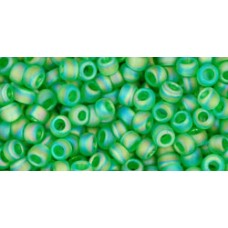 Круглый бисер ТОХО 8/0 Transparent-Rainbow-Frosted Peridot (167F) - 250гр