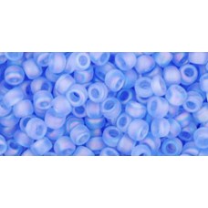 Круглый бисер ТОХО 8/0 Transparent-Rainbow-Frosted Lt Sapphire (168F) - 250гр