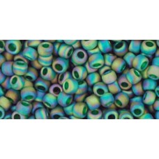 Круглый бисер ТОХО 8/0 Transparent-Rainbow-Frosted Green Emerald (179F) - 250гр