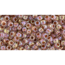 Круглый бисер ТОХО 8/0 Inside-Color Rainbow Crystal/Lt Mauve-Lined (1847) - 250гр