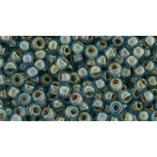 Круглый бисер ТОХО 8/0 Inside-Color Rainbow Aqua/Brick-Lined (1851) - 250гр