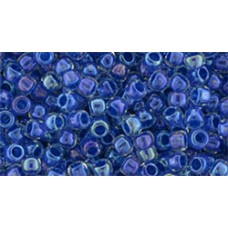 Круглый бисер ТОХО 8/0 Inside-Color Luster Crystal/Caribbean Blue-Lined (189) - 250гр