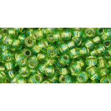 Круглый бисер ТОХО 8/0 Silver-Lined Rainbow Lime Green (2024) - 250гр
