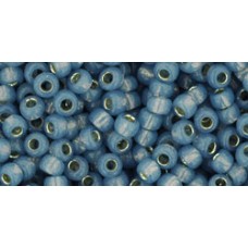Японский круглый бисер TOHO Beads 8/0 Silver-Lined Milky Montana Blue (2102)