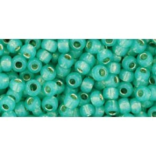 Круглый бисер ТОХО 8/0 Silver-Lined Milky Dk Peridot (2119) - 250гр