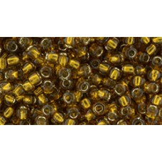 Круглый бисер ТОХО 8/0 Silver-Lined Transparent Honey (2156S) - 250гр