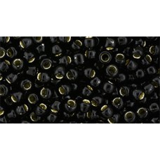 Японский круглый бисер TOHO Beads 8/0 Silver-Lined Jet (2210)