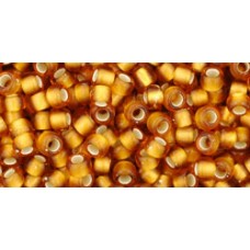 Круглый бисер ТОХО 8/0 Silver-Lined Frosted Dk Topaz (22CF) - 250гр