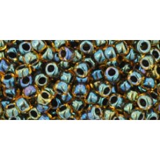 Круглый бисер ТОХО 8/0 Inside-Color Rainbow Lt Topaz/Jet-Lined (244) - 250гр