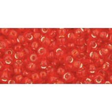 Круглый бисер ТОХО 8/0 Silver-Lined Lt Siam Ruby (25) - 250гр