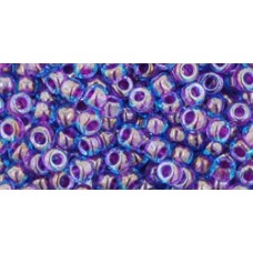 Круглый бисер ТОХО 8/0 Inside-Color Aqua/Purple-Lined (252) - 250гр