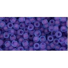 Круглый бисер ТОХО 8/0 Inside-Color Frosted Aqua/Purple-Lined (252F) - 250гр
