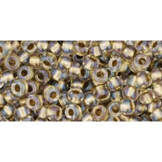 Круглый бисер ТОХО 8/0 Inside-Color Crystal/Gold-Lined (262) - 250гр