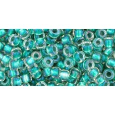 Круглый бисер ТОХО 8/0 Inside-Color Rainbow Crystal/Teal-Lined (264) - 250гр