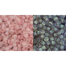 Круглый бисер ТОХО 8/0 Glow In The Dark - Pink/Yellow Green (2720) - 250гр