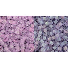 Круглый бисер ТОХО 8/0 Glow In The Dark - Dark Pink/Green Pink (2724) - 250гр