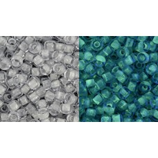 Круглый бисер ТОХО 8/0 Glow In The Dark - Gray Crystal/Bright Green (2725) - 250гр