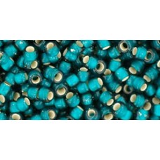 Круглый бисер ТОХО 8/0 Silver-Lined Frosted Teal (27BDF) - 250гр