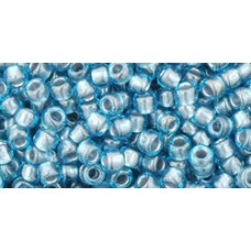 Круглый бисер ТОХО 8/0 Inside-Color Aqua/Tin-Lined (285) - 250гр