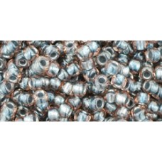 Круглый бисер ТОХО 8/0 Inside-Color Crystal/Metallic Blue-Lined (288) - 250гр