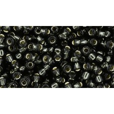 Японский круглый бисер TOHO Beads 8/0 Silver-Lined Dk Gray (29C)