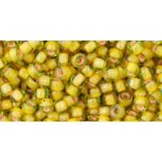 Круглый бисер ТОХО 8/0 Inside-Color Jonquil/Apricot-Lined (302) - 250гр