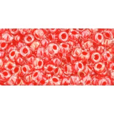 Круглый бисер ТОХО 8/0 Inside-Color Crystal/Tomato-Lined (341) - 250гр