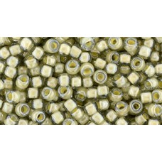 Круглый бисер ТОХО 8/0 Inside-Color Black Diamond/Orange Creme-Lined (369) - 250гр