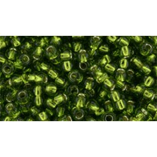 Круглый бисер ТОХО 8/0 Silver-Lined Lt Olivine (37A) - 250гр