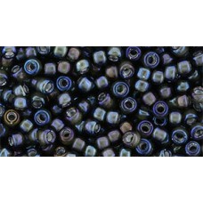 Японский круглый бисер TOHO Beads 8/0 Inside-Color Navy/White-Lined (383)