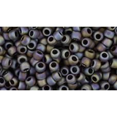 Японский круглый бисер TOHO Beads 8/0 Opaque-Rainbow-Frosted Oxblood (406F)