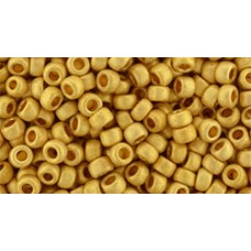 Круглый бисер ТОХО 8/0 Metallic 24K Frosted Gold Plated (712F) - 100гр