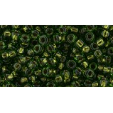 Круглый бисер ТОХО 8/0 Copper-Lined Peridot (742) - 250гр