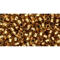 Круглый бисер ТОХО 8/0 Copper-Lined Lt Topaz (744) - 250гр