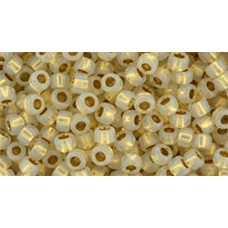 Японский круглый бисер TOHO Beads 8/0 Gold-Lined Frosted Crystal (751)