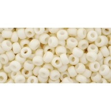 Круглый бисер ТОХО 8/0 Opaque-Pastel-Frosted Egg Shell (762) - 250гр
