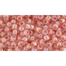 Японский круглый бисер TOHO Beads 8/0 Inside-Color Rainbow Crystal/Salmon-Lined (779)