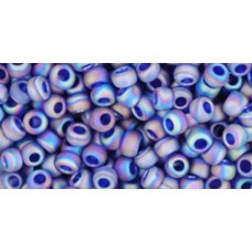 Японский круглый бисер TOHO Beads 8/0 Transparent-Rainbow-Frosted Cobalt (87DF)
