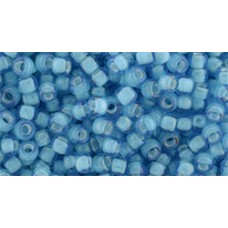 Круглый бисер ТОХО 8/0 Inside-Color Aqua/White-Lined (931) - 250гр