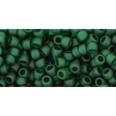Круглый бисер ТОХО 8/0 Transparent-Frosted Green Emerald (939F) - 250гр
