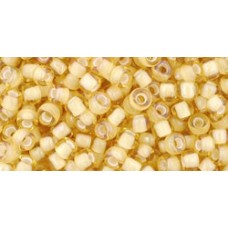 Круглый бисер ТОХО 8/0 Inside-Color Jonquil/White-Lined (948) - 250гр