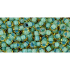 Круглый бисер ТОХО 8/0 Inside-Color Rainbow Lt Topaz/Sea Foam-Lined (952) - 250гр