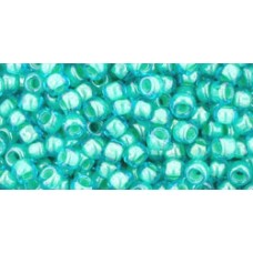 Круглый бисер ТОХО 8/0 Inside-Color Aqua/Lt Jonquil-Lined (954) - 250гр