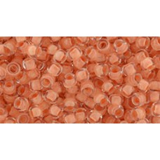 Круглый бисер ТОХО 8/0 Inside-Color Crystal/Apricot-Lined (963) - 250гр