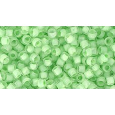 Круглый бисер ТОХО 8/0 Inside-Color Crystal/Neon Sea Foam-Lined (975) - 250гр