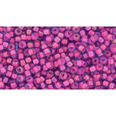 Круглый бисер ТОХО 8/0 Luminous Lt Sapphire/Neon Pink-Lined (980) - 250гр